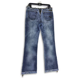 Womens Blue Distressed Medium Wash Pockets Denim Straight Leg Jeans Size 28 alternative image