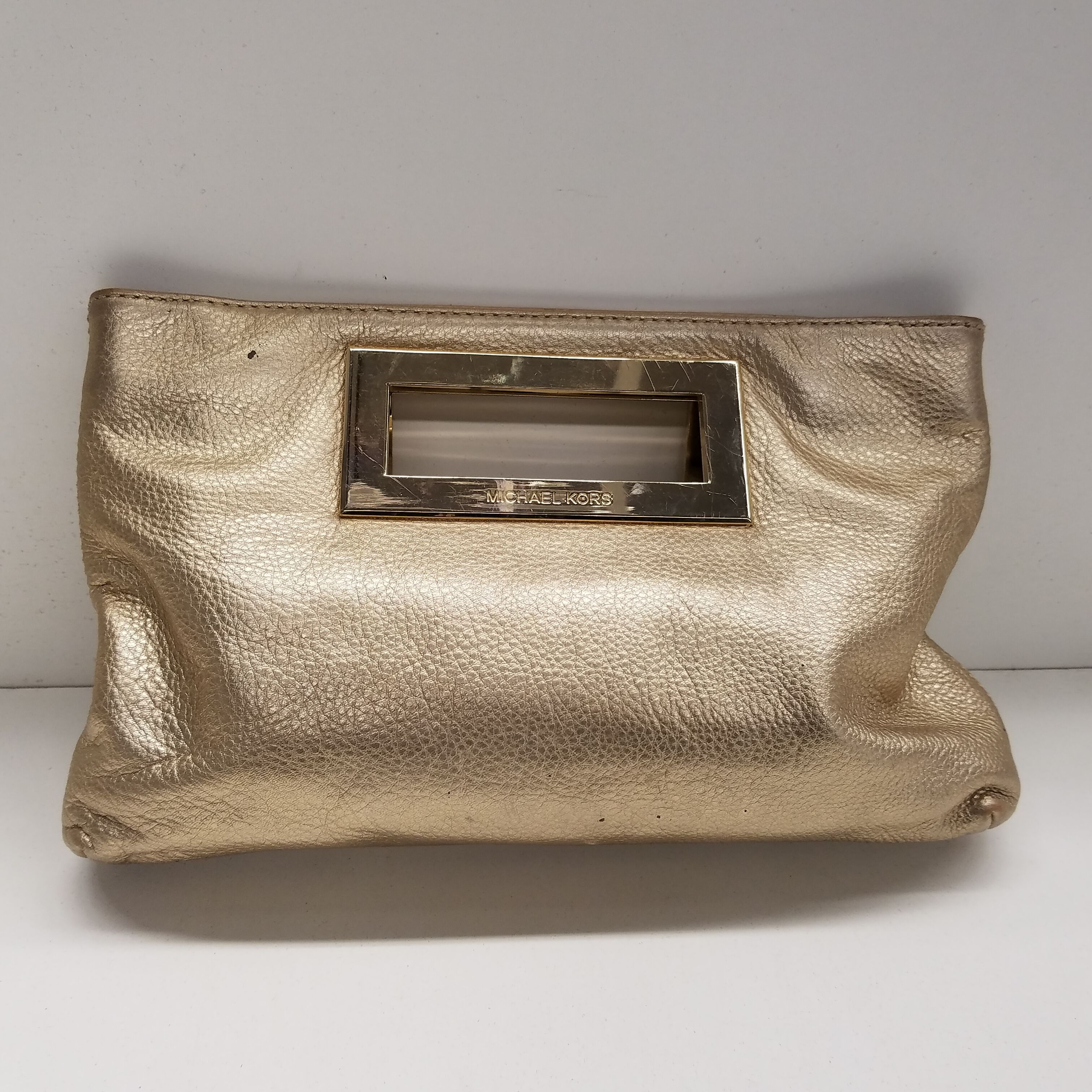 MICHAEL KORS Michael chain clutch in laminated leather  Gold  Michael  Kors mini bag 32F7MFDW6M online on GIGLIOCOM