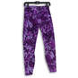 Womens Purple Floral Elastic Waist Pull-On Compression Leggings Size Small image number 2