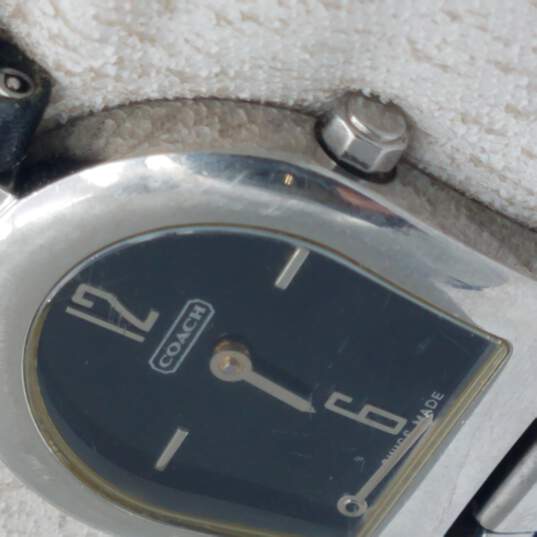 FOR PARTS OR REPAIR Coach 0208 Silver Tone Signature Watch NOT RUNNING BROKEN HANDS image number 3