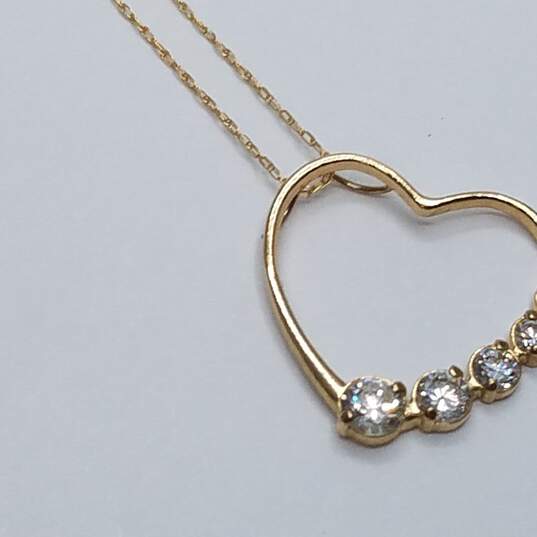 JCM Jacmel 10k Gold Cubic Zirconia Heart Pendant Necklace image number 1