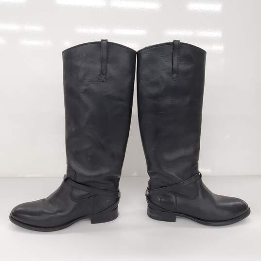 Frye Lindsay  Plate Boots in Black Leather Women's Boots Size 6B image number 3