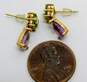 14K Gold Peridot & Amethyst Floral Drop Earrings 2.8g image number 6