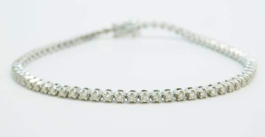 14K White Gold 1.46CTTW Diamond Tennis Bracelet 6.0g image number 2