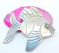 Mexican Artisan 925 Sterling Silver Fish Pendant Brooch 15.6g image number 2