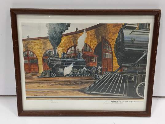 Framed Vintage 1986 "Colorado City" Art Print by Erwin A. Stock image number 1