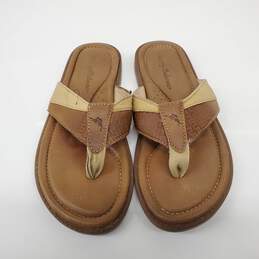 Tommy Bahama Men's Anchors Astern Brown Leather Flip Flop Sandals Size 7