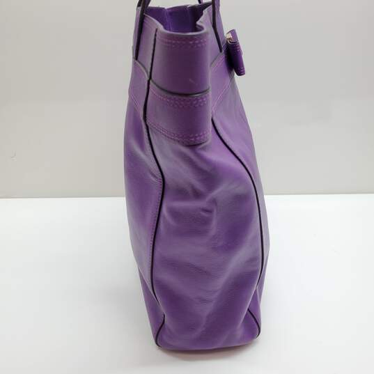 KATE SPADE NEW YORK PURPLE LEATHER TOTE BAG 16x14x5in image number 4