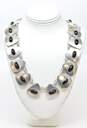 Taxco Mexican Mod 980 Silver Faux Onyx Necklace & Bracelet for Repair 152.8g image number 2