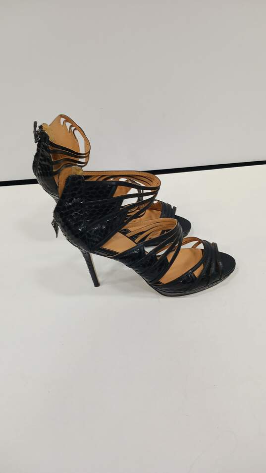 Badgley Mischka Black And Brown Strappy High Heels Size 11 NWT image number 4
