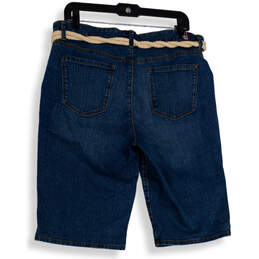 NWT Womens Blue Denim Belted 5-Pocket Design Bermuda Shorts Size 12 alternative image
