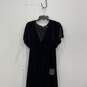 NWT Lulus Womens Black Velvet V-Neck Short Sleeve Long Maxi Dress Size 2X image number 2