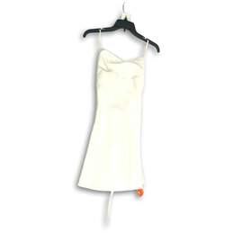 NWT Cider Womens White Spaghetti Strap Back Belted Slip Dress Size Large
