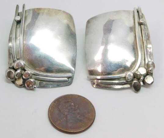 Vintage Julius Olaf Randahl JOR 925 Mid Century Modernist Earrings 15.3g image number 6