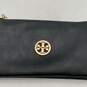 Tory Burch Womens Wristlet Wallet Detachable Strap Black Gold Pebbled Leather image number 5