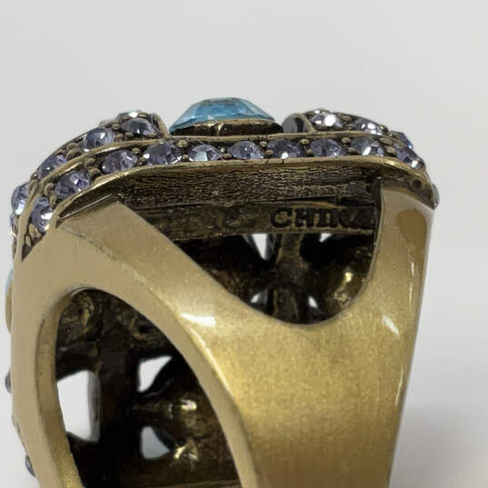 Designer Heidi Daus Gold-Tone Multicolor Crystal Tic Tac Toe Boho Ring image number 4