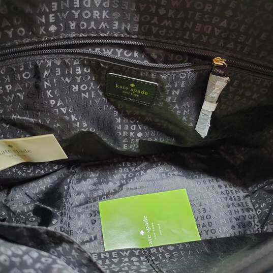 Buy the Kate Spade Black Shimmer Stripe Tote Bag | GoodwillFinds