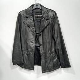 Wilsons Women's Black Leather Button Jacket Size S