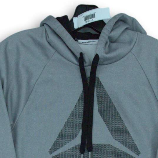 Men's Reebok Gray Pullover Hoodie Size S image number 3