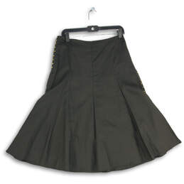 NWT Womens Black Flat Front Side Zip A-Line Skirt Size Large alternative image