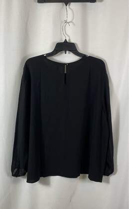 NWT Eileen Fisher Womens Black Keyhole Back Georgette Crepe Blouse Top Size 2X alternative image