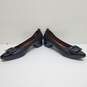 Hispanitas Point Toe Low Block Heels Black Leather/Patent 37.5 US 7 image number 3