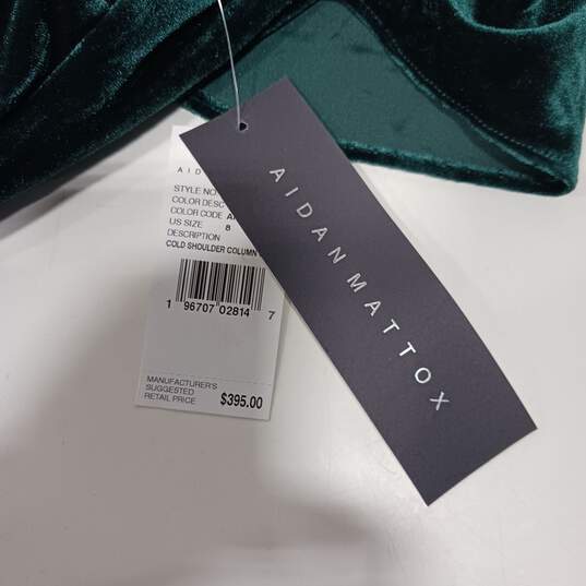 Women’s Aidan Mattox Cold-Shoulder Velvet Column Gown Sz 8 NWT image number 4