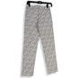 NWT Womens White Black Abstract Flat Front Pockets Ankle Pants Size 0 image number 2