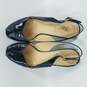 Yves Saint Laurent Peep Toe Slingback Heel Women's Sz.38.5 Black Patent image number 6