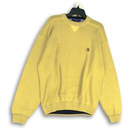 Tommy Hilfiger Mens Yellow Knit Long Sleeve Crew Neck Pullover Sweater Size XL