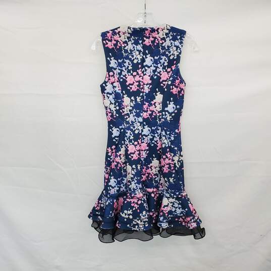 Cynthia Rowley Blue & Pink Floral Patterned Sleeveless Shift Dress WM Size 2 image number 1