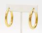 18K Yellow Gold Elongated Classic Hoop Earrings 4.9g image number 2