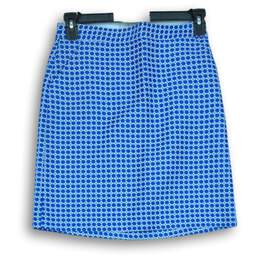 Women's Brooks Brothers Blue White A-Line Skirt Size 4