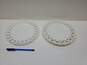 VTG. Pair Of White Milk Glass Plates Forget Me Not Pattern Approx. 6-7in. image number 1