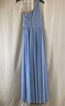 NWT David's Bridal Womens Blue One Shoulder Mesh Bridesmaid Dress Gown Size 2 alternative image