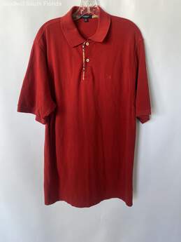 Authentic Burberry London Mens Red Polo Shirt Size XL