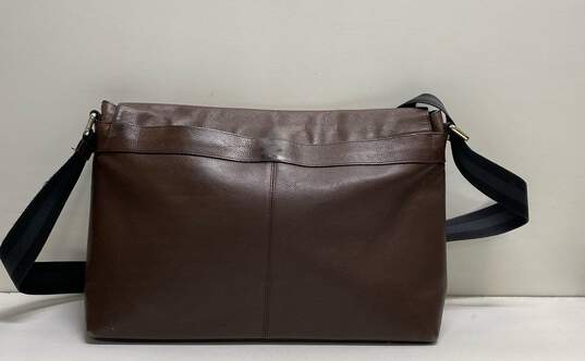 Coach Magnetic Clip Messenger Bag Brown Leather image number 2