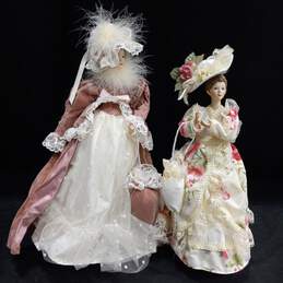 Set of 2 Assorted Vintage Victorian Style Dolls