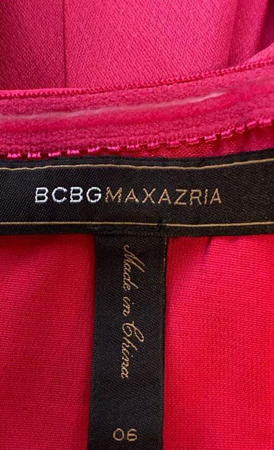 BCBGMAXAZRIA Womens Pink One Shoulder Back Zip Short Cocktail Mini Dress Size 06 image number 3