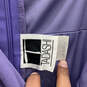 Womens Purple Ruffle Spaghetti Strap Back Zip Knee Length Shift Dress Sz 12 image number 3