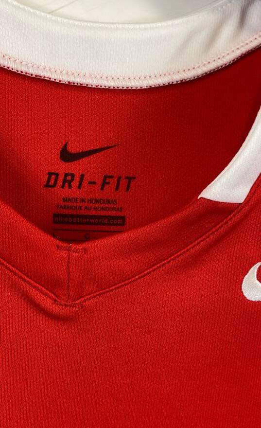 NWT Nike Womens Red Dri-Fit Stock Face-Off Sleeveless Lacrosse Jersey Size L image number 5