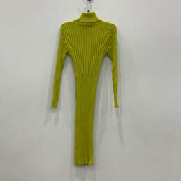 NWT Womens Green Long Sleeve Turtle Neck Pullover Bodycon Dress Size 14/16