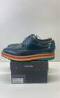 Paul Smith Leather Grand Stripe Platform Wingtip Shoes Green 9 image number 1