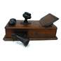 Antique Kellogg Dark Oak Wood Hand Crank Wall Telephone w/ Internals image number 3