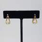 14k Gold Double Hoop Cubic Zirconia Earrings 1.7g image number 4