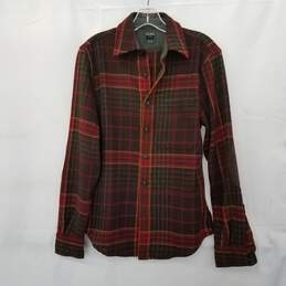 TODD SNYDER Red Plaid Flannel w/ Elbow Patches Jacket Size XS