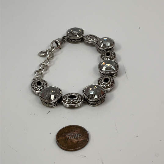 Designer Brighton Silver-Tone Venus Rising Crystal Cut Stone Chain Bracelet image number 2