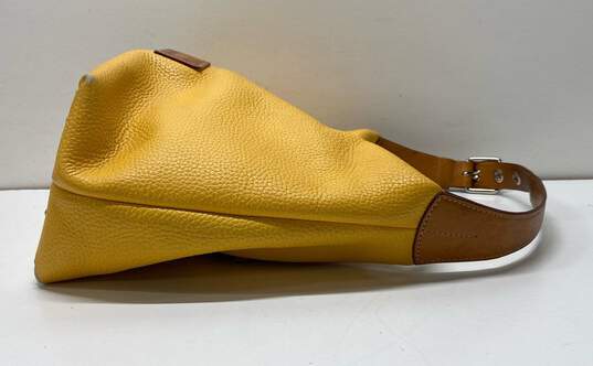 Dooney and Bourke Yellow Leather Zip Tote Bag image number 3