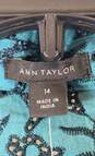 NWT Ann Taylor Womens Green Floral Cotton Button Midi Shirt Dress Size 14 image number 4