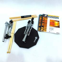 Starfavor Brand Percussion Practice Kit w/ Stand, Cases, Pads, Drum Sticks, Etc. alternative image